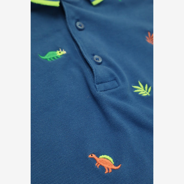 Polo tee blue neon dinos