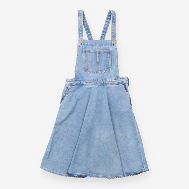 Pinafore Dress Blue Denim Embroidered Racerback