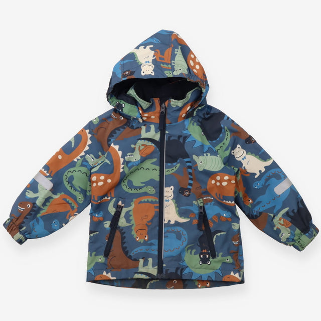 Windproof softshell jacket dinosaurs fleece lining