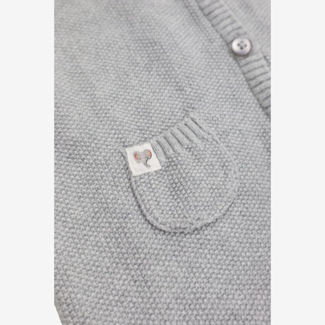 Grey Knitted Romper Elephant pocket