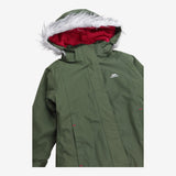 Parka Coat Khaki with Pink Fleece Lining