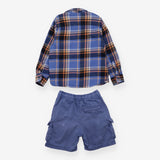 Blue Shirt and Shorts Outfit 