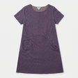 Grey Navy Micro Dot Cotton Jersey Tunic Dress Pock