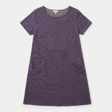 Grey Navy Micro Dot Cotton Jersey Tunic Dress Pock