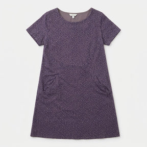 Grey Navy Micro Dot Cotton Jersey Tunic Dress Pock