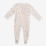 Wrapover Sleepsuit White with Heart Appliques