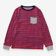 Top Velour Red and Blue Stripe