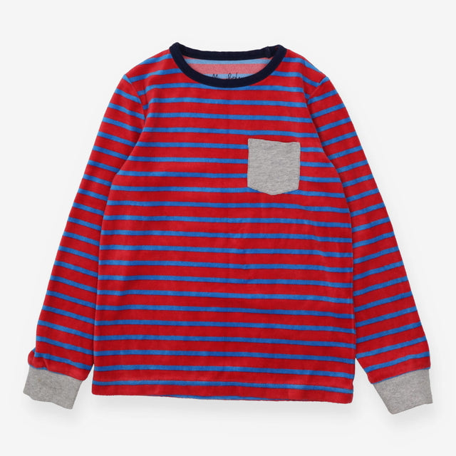 Top Velour Red and Blue Stripe