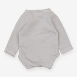 Bodysuit Long sleeved Grey and White Stripes 