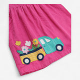 Dress Pink Cord with Applique Flower Truck