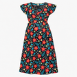 Dress organic maternity nursing floral midi navy
