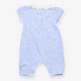 Romper blue floral frill collar