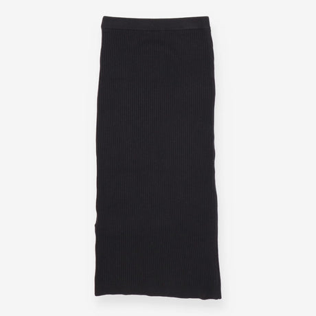 Ribbed Knit Pencil Skirt Women's Midi Stretch