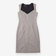 Shift Dress Black Ivory Textured Sleeveless Tailor
