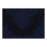 Dress Navy Merino Wool Embroidered Three Quarter S