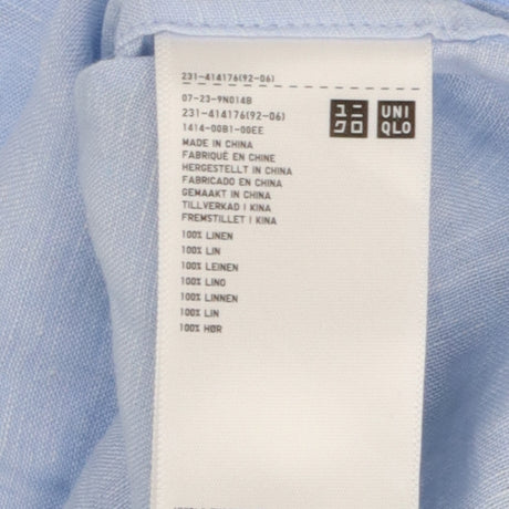 100% Linen Blue Sleeveless Summer Shirt
