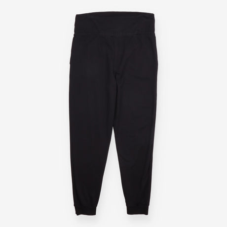 Maternity Joggers Black Cotton Stretch Drawstring 