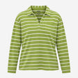 Henley Top Green and White Strip