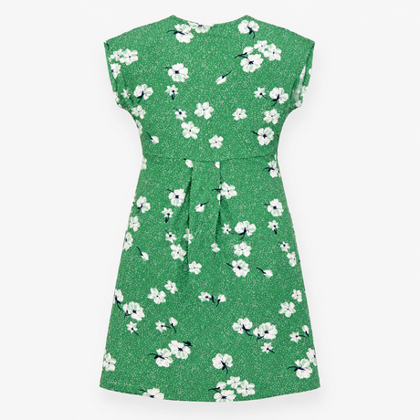 Green Floral Maternity Nursing Midi Dress with Poc