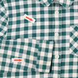 Shirt green white check LS