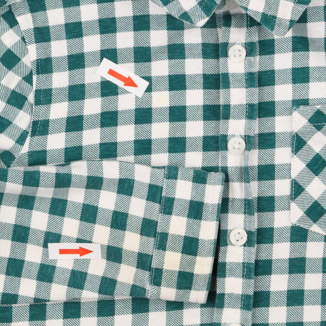 Shirt green white check LS