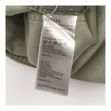 High Waist Belted Wide Leg Trousers Khaki Olive Gr