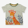Tee green stripe SS giraffe