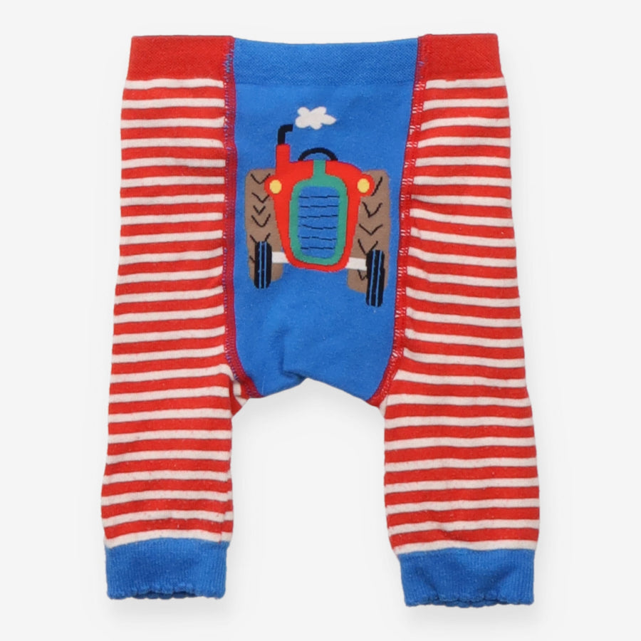 Red Striped Tractor Knit Leggings