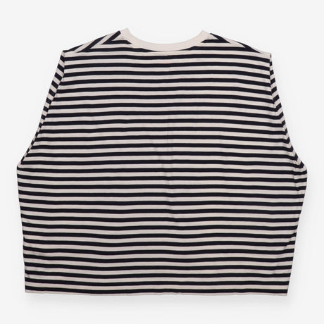 Striped Top Navy Ivory Oversized Cotton Sleeveless