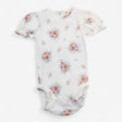 Bodysuit White with flowers & Frilled sleeve