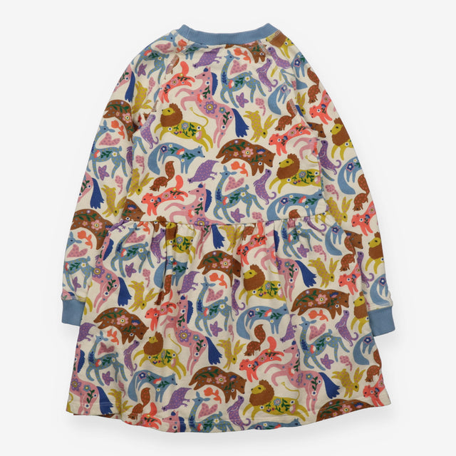 Cream Dress with Floral Animals