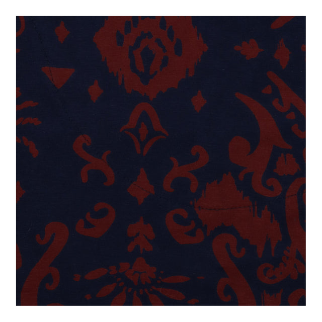Long Sleeve Top Navy Rust Ikat Print