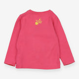 Tee pink LS applique duck