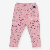 Pink flower leggings