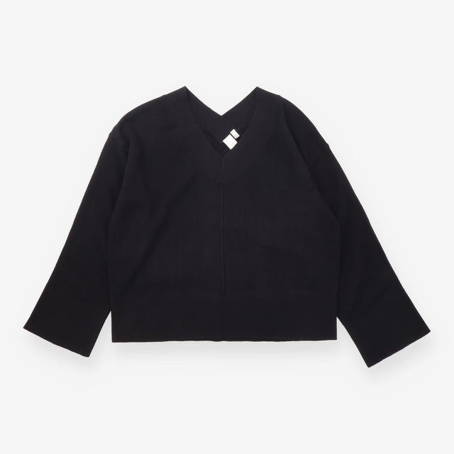 Knit Pullover Black Wool Long Sleeve Yasmelie