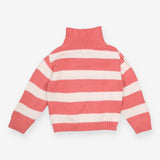 Sweater knit roll neck orange stripe