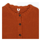 Cardi Rust with scalloped trip