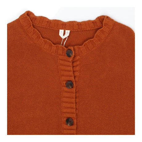 Cardi Rust with scalloped trip