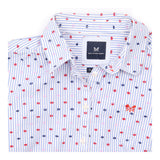 Blue Striped Cotton Classic Fit Shirt
