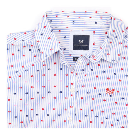Blue Striped Cotton Classic Fit Shirt