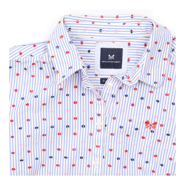 Blue Striped Cotton Classic Fit Shirt