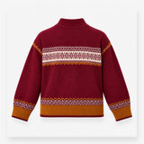 Jumper Pink Fair Isle Wool Blend High Neck