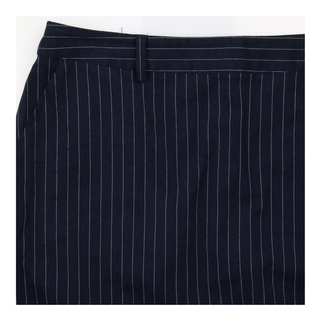 Skirt Navy Blue White Pinstripe Column Midi Tailor