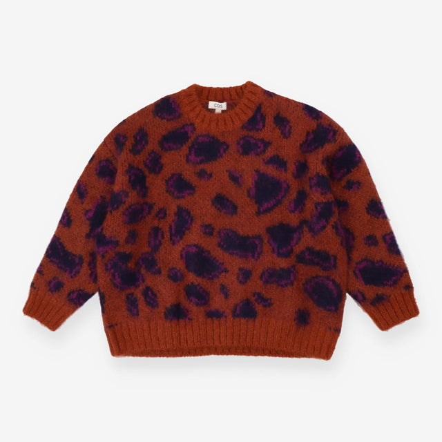 Leopard  mohair blend knit sweater