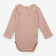 Quincy Mae Bodysuit Mesh Ruffled Neck