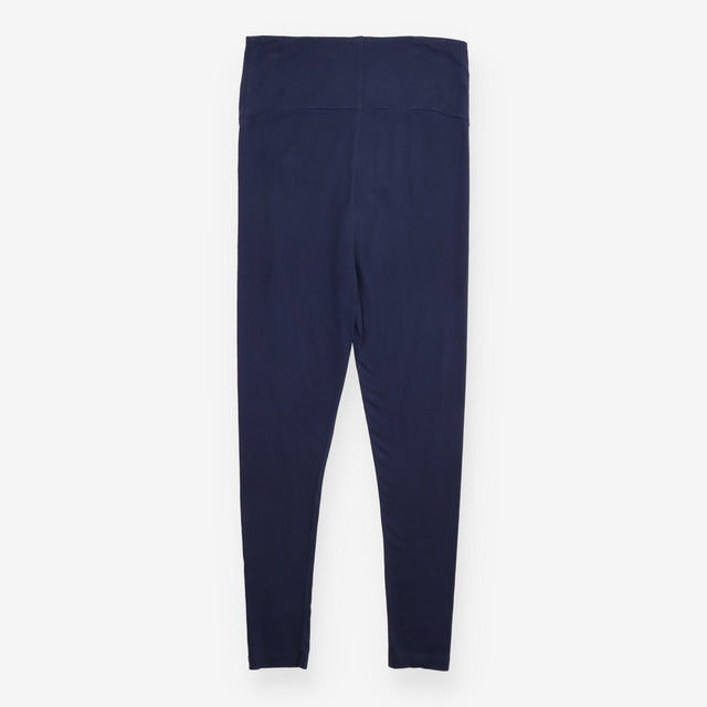 Maternity Leggings Navy Organic Cotton Roll-Top Wa