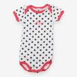 Bodysuit Short Sleeve Blue Spot with Pink Trim