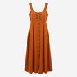 Orange Linen Sleeveless Dress