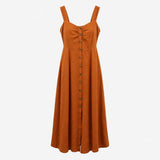 Orange Linen Sleeveless Dress