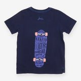 Tee Navy Skateboard 1989 in front and Skate in the
